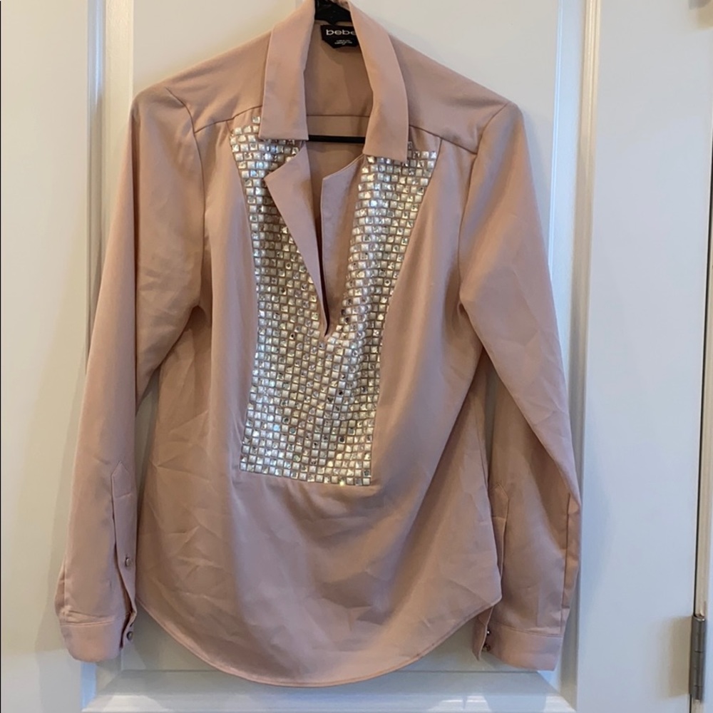 Pink jeweled blouse. Worn 3 times.